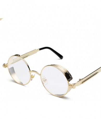 Round Round Steampunk Sunglasses Men Women Luxury Eyewear Mirror Punk Sun Glasses Vintage Female Male Eyeglasses Punk - C318W...