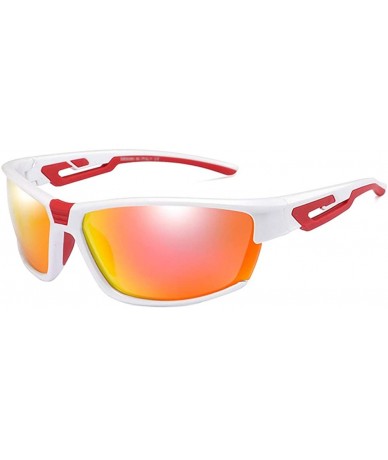 Sport Men Sports Sunglasses Ultra Light Polarized PC Frame UV 400 Protection for Outdoor - White+orange - CB18TMQ6ICG $109.89