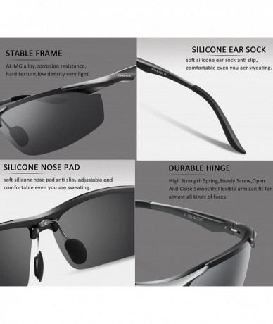 Wrap PAERDE Men's Polarized Sports Sunglasses for men Driving Cycling Fishing Golf Running Metal Frame Sun Glasses - C7189TRD...