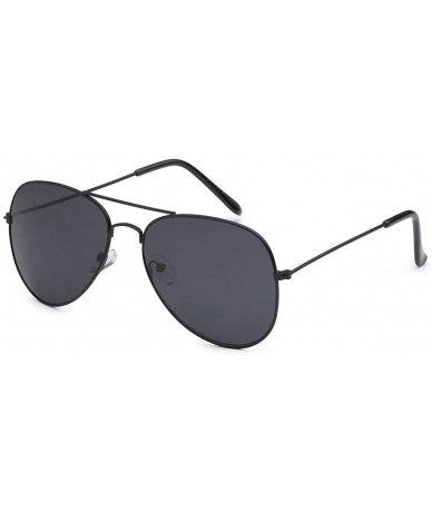 Aviator Aviator Metal Frame Sunglasses Classic Style - Black Frame- Smoke Black Polarized - CK17WWQCDN4 $17.08