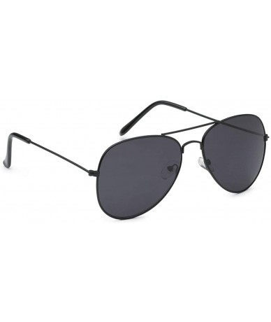 Aviator Aviator Metal Frame Sunglasses Classic Style - Black Frame- Smoke Black Polarized - CK17WWQCDN4 $11.70