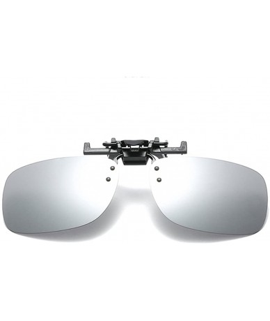 Sport Polarized Clip-on Sunglasses Over Prescription glasses For Driving Fishing - Silver - C0189X6IY8T $8.70