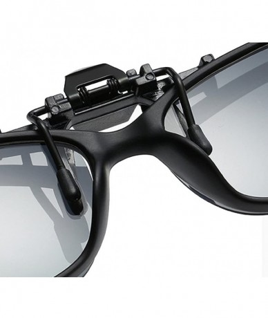 Sport Polarized Clip-on Sunglasses Over Prescription glasses For Driving Fishing - Silver - C0189X6IY8T $8.70