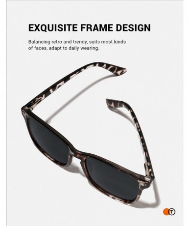 Square Polarized Sunglasses for Women Men Classic Trendy Stylish Sun Glasses 100% UV Protection - CR1905L767U $18.50