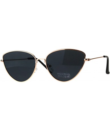 Butterfly Womens Fashion Sunglasses Cateye Butterfly Metal Frame UV 400 - Gold (Black) - CG18EZ9A8QZ $19.05