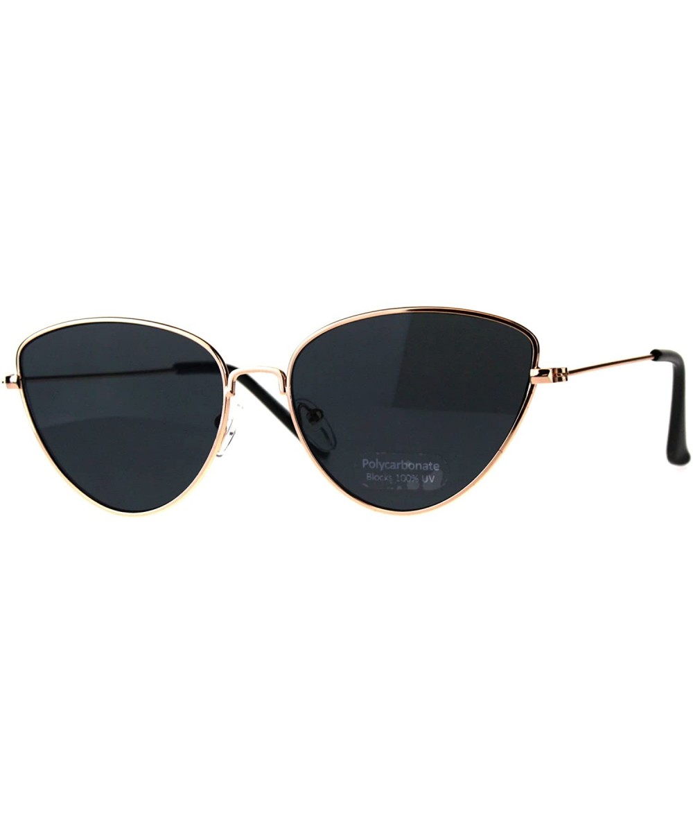 Butterfly Womens Fashion Sunglasses Cateye Butterfly Metal Frame UV 400 - Gold (Black) - CG18EZ9A8QZ $8.35