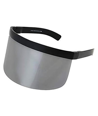 Aviator Futuristic Oversize Shield Visor Sunglasses Flat Top Mirrored Mono Lens 172mm - CL18IH6N3A4 $19.91