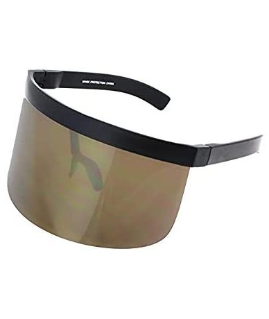 Aviator Futuristic Oversize Shield Visor Sunglasses Flat Top Mirrored Mono Lens 172mm - CL18IH6N3A4 $19.91