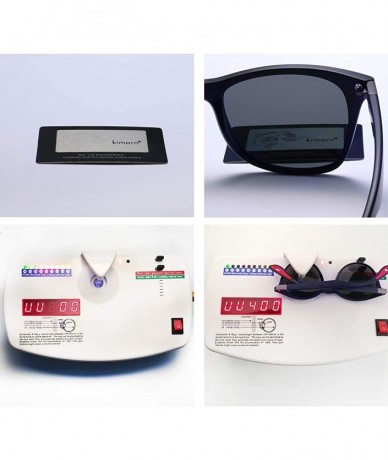Oval Polarized Sunglasses Unisex Oval Frame Classic Red Rubber Temple K0625 - Matteblue&grey - CX18O8GIDE5 $11.39