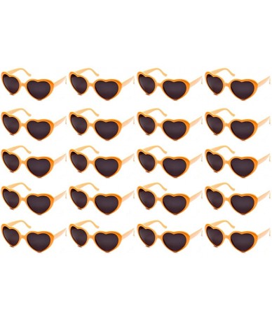 Oversized 10 Packs Neon Colors Wholesale Heart Sunglasses - 20 Packs Orange - CT18G0MUU9Q $59.37