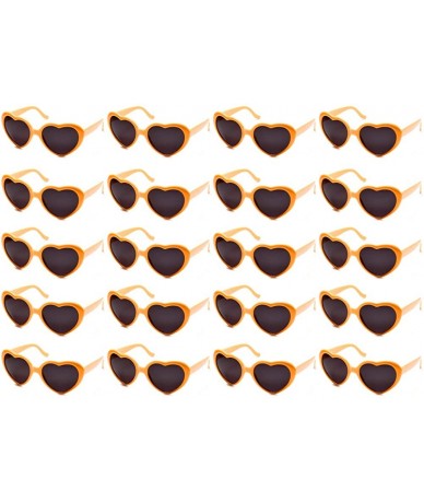 Oversized 10 Packs Neon Colors Wholesale Heart Sunglasses - 20 Packs Orange - CT18G0MUU9Q $26.61