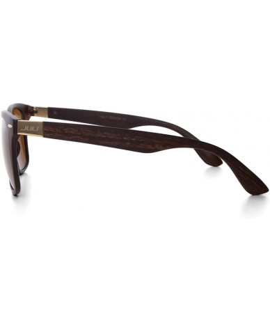 Oversized Coating Eye Men Wood Bamboo Women Printed Wrap 52MM Sunglasses - C1 - CW18M3NWX30 $24.62