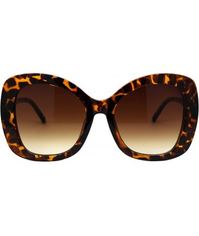Oversized Womens Sunglasses Oversized Square Butterfly Celebrity Fashion Shades UV 400 - Tortoise (Brown) - CY195O9RDK5 $9.87
