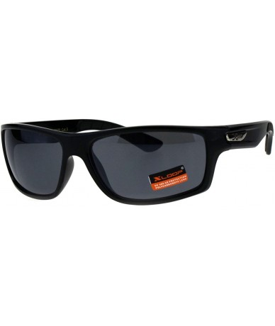 Wrap Xloop Sports Fashion Mens Sunglasses Rectangular Frame UV 400 - Black (Black) - C718H0OI6LG $21.41