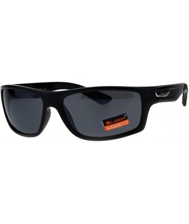 Wrap Xloop Sports Fashion Mens Sunglasses Rectangular Frame UV 400 - Black (Black) - C718H0OI6LG $11.09