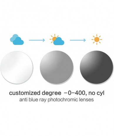 Rectangular Men's Anti Blue Ray Photochromic Sunglasses Customized Myopia Glasses Spring Hinge Transition Eyeglasse-PG6616 - ...