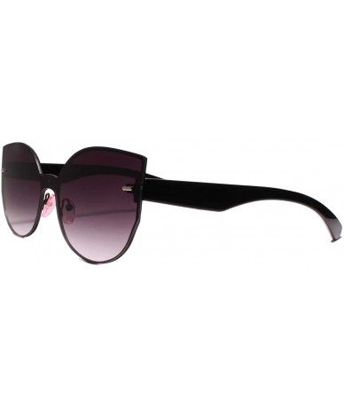 Rimless Gorgeous Elegant Chic Womens Rimless Round Cat Eye Sunglasses - Gray - CI18YYG6Y7E $9.97