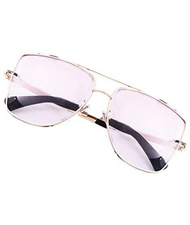 Oversized Unisex Men/Women Classic Round Oversized Sunglasses with 100% UV Protection - Powder on Blue - C919724R862 $12.38