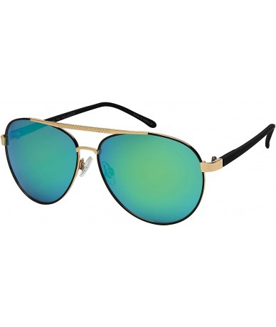 Aviator Sunglasses Lightweight Protection 5154 PREV 1 BLK gnrev - Gold + Black Frame - Polarized Green Lens - CE192RNW24D $14.03