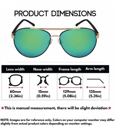 Aviator Sunglasses Lightweight Protection 5154 PREV 1 BLK gnrev - Gold + Black Frame - Polarized Green Lens - CE192RNW24D $14.03
