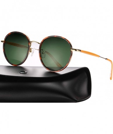 Round Retro Round Polarized Sunglasses for Women UV400 Protection Driving Travel Outdoors Eyewear CA1949 - C21952OQ3LH $16.89