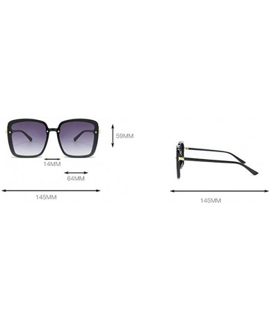 Square 2019 New Retro Square Female Sunshade glasses Fashion Full Frame Ultralight Mens Goggle - Black - C318XAXUDXO $11.30