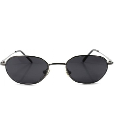 Oval Classic Vintage Retro 80s Fashion Hip Mens Womens Rectangle Sunglasses - Gunmetal - CF18920LRQL $11.51