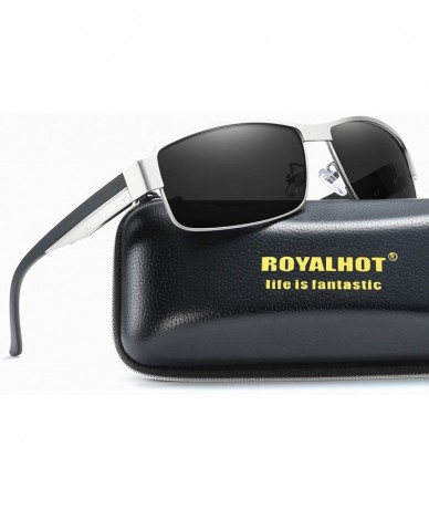 Rectangular Polarized Sunglasses for Men Driving Rectangular Sun Glasses Women lentes de sol - Silver Grey - CR194W7YW5G $21.93