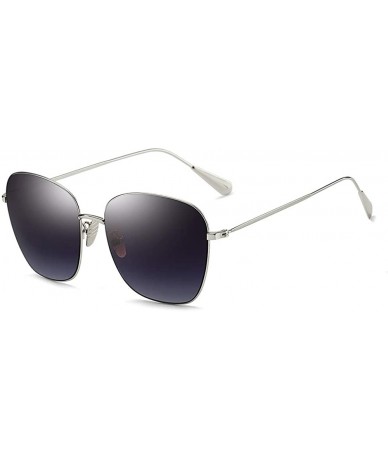 Round Fashion Metal Large Sunglasses UV400 Unisex Fishing Golf Surf Driving Cycling Lifestyle Sun Glasses - Silver - CC18WU5E...