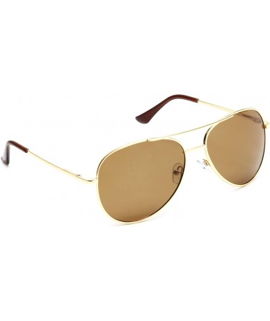 Aviator Polarized Aviator Sunglasses Many Colors - Gold/Brown - 01 - C51839KUERK $12.16