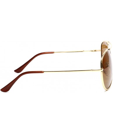 Aviator Polarized Aviator Sunglasses Many Colors - Gold/Brown - 01 - C51839KUERK $12.16