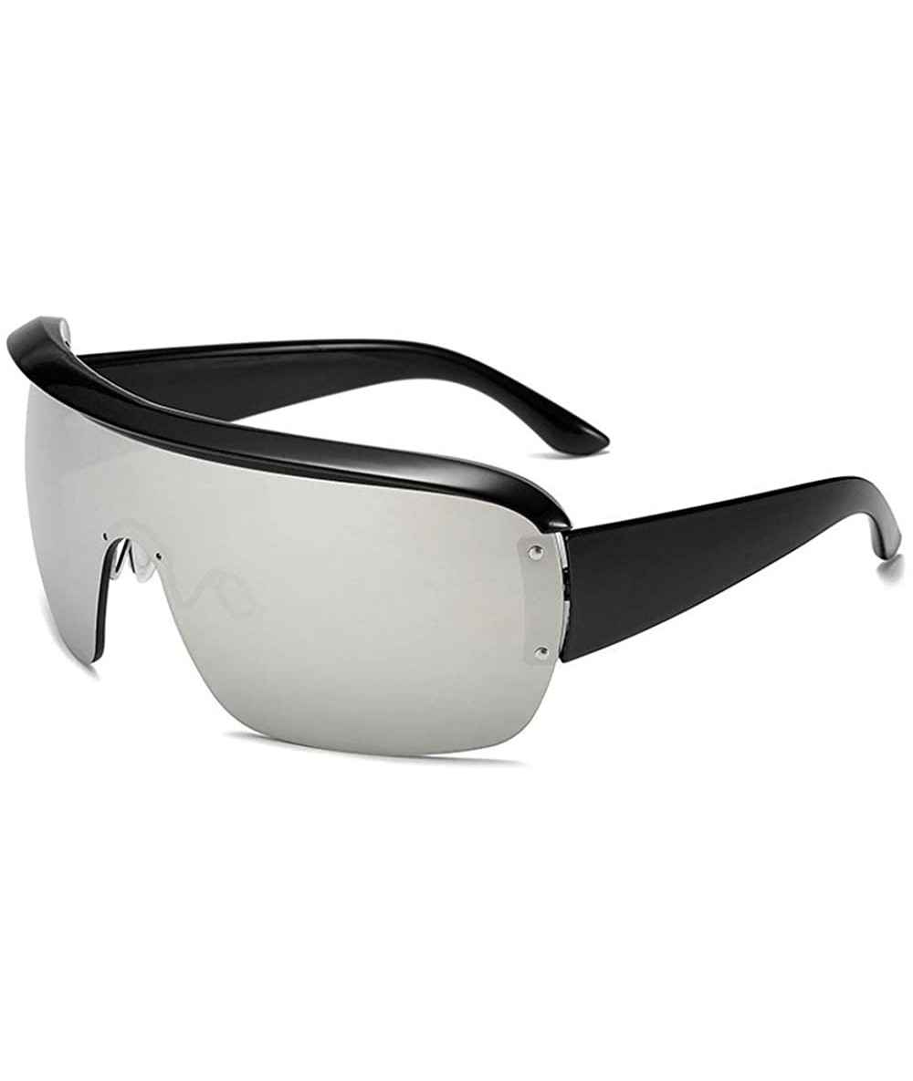 Shield New Trends Fashion Big Frame windproof Shield Visor Sunglasses Flat Top Mirrored One-piece Mask Sun Glasses - CT18ANU7...