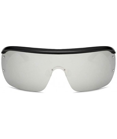 Shield New Trends Fashion Big Frame windproof Shield Visor Sunglasses Flat Top Mirrored One-piece Mask Sun Glasses - CT18ANU7...