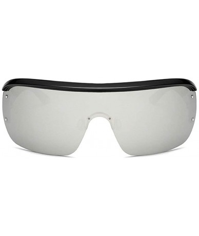 Shield New Trends Fashion Big Frame windproof Shield Visor Sunglasses Flat Top Mirrored One-piece Mask Sun Glasses - CT18ANU7...