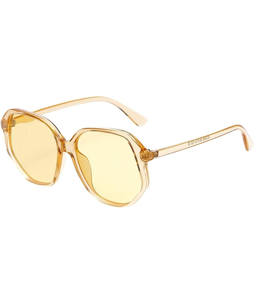Rimless Vintage Women Men Square Large Frame Shades Sunglasses New Integrated UV Glasses - D - CY18SNH20N3 $10.52