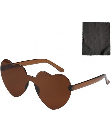 Semi-rimless Fashion Heart Rimless Sunglasses - J - C61908SOE7O $17.67