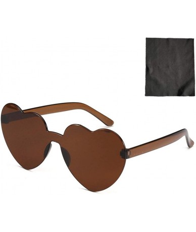 Semi-rimless Fashion Heart Rimless Sunglasses - J - C61908SOE7O $11.16