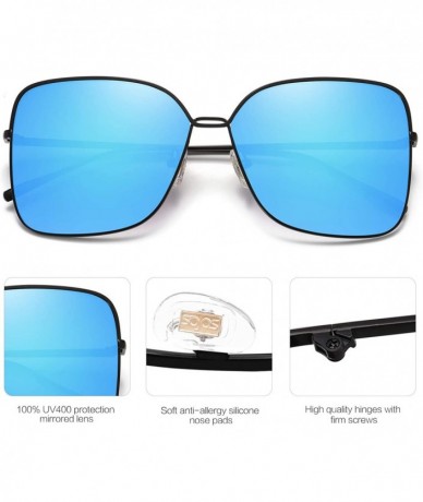 Wayfarer Fashion Designer Square Sunglasses for Women Flat Mirrored Lens SJ1082 - CR18ERE8LH4 $10.62