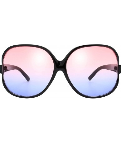 Oversized New Women's Vintage Style Jackie O Huge Frame Ocean Colored Lens Sunglasses - 6-black - C51867D4DDE $9.59