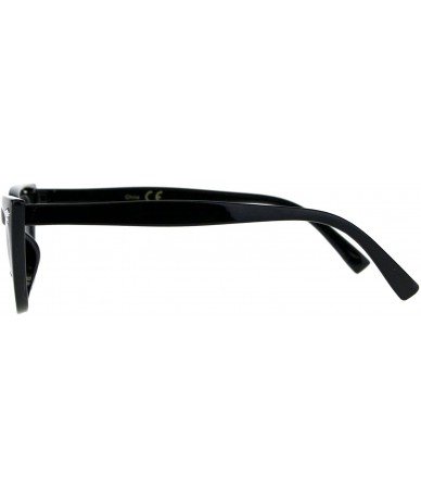 Rectangular Trapezoid Shape Cateye Sunglasses Womens Vintage Retro Fashion Shades - Black - C318EE8G6ZG $12.17