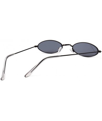 Oval Retro Small Oval Sunglasses Women Female Vintage Hip Hop Balck Glasses Retro Sunglass Lady Eyewear - CG198UEQ96W $11.44
