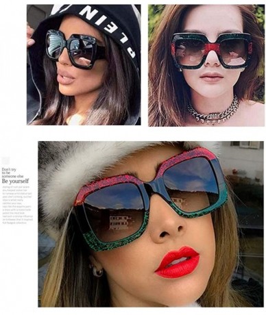 Oval Owersized Square Sunglasses-Women Gradient Shade Glasses-Polarized Eyewear - D - CO190EGGW8W $25.26
