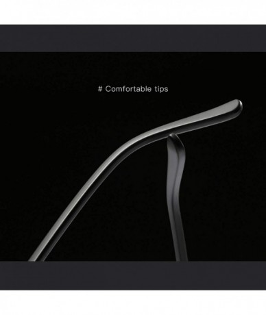 Rimless Polarized Sunglasses for Men Women-TR+Metal Material-Fashion Shades with UV400 Protection 8027 - Black/Smoke - CM197T...