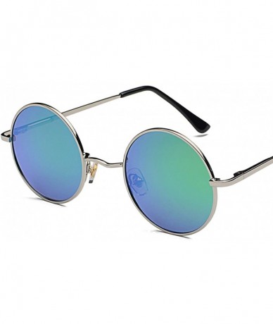 Aviator Women Retro Classic Round Polarized Sunglasses Fashion Men Luxury Vintage Metal Frame Mirrors Sun Glasses - 4 - C3198...