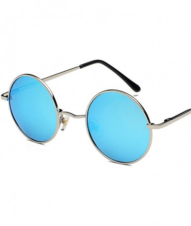 Aviator Women Retro Classic Round Polarized Sunglasses Fashion Men Luxury Vintage Metal Frame Mirrors Sun Glasses - 4 - C3198...