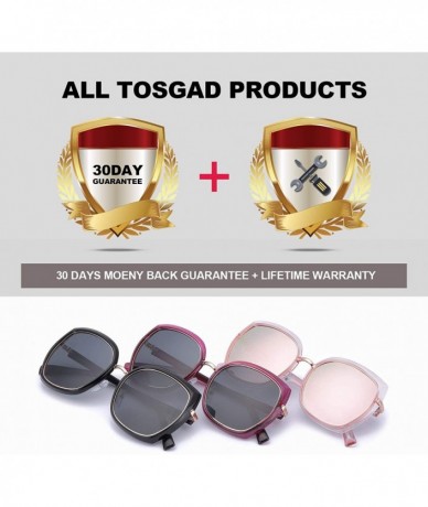 Square Oversized Fashion Sunglasses for Women - Polarized UV Protection Eyewear with Square Frame - C818Q9M4I93 $13.37