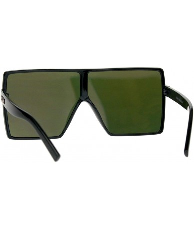 Square KUSH Sunglasses Mens Oversized Square Boxy Frame Mirrored Lens UV400 - Black Red (Orange Mirror) - CE18TZDUZKK $13.32