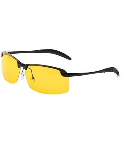 Goggle Night Vision Glasses for Driving Semi-rimless Polarized Sunglasses - Black Frame - CC18RD5AIY5 $8.34