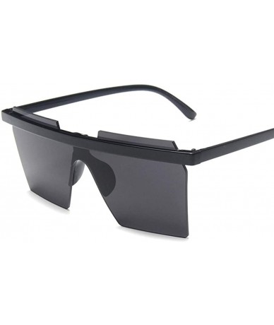 Rimless Oversize Square Sunglasses Women Fashion Flat Top Gradient Sun glasses Men Rimless Large Frame UV400 - CX198UK5Y9Y $9.18