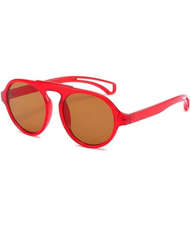 Round Fashion Full Frame Men Ultralight Round Brand Designer Lady sunglasses - Red - CT18T26OIZS $14.91